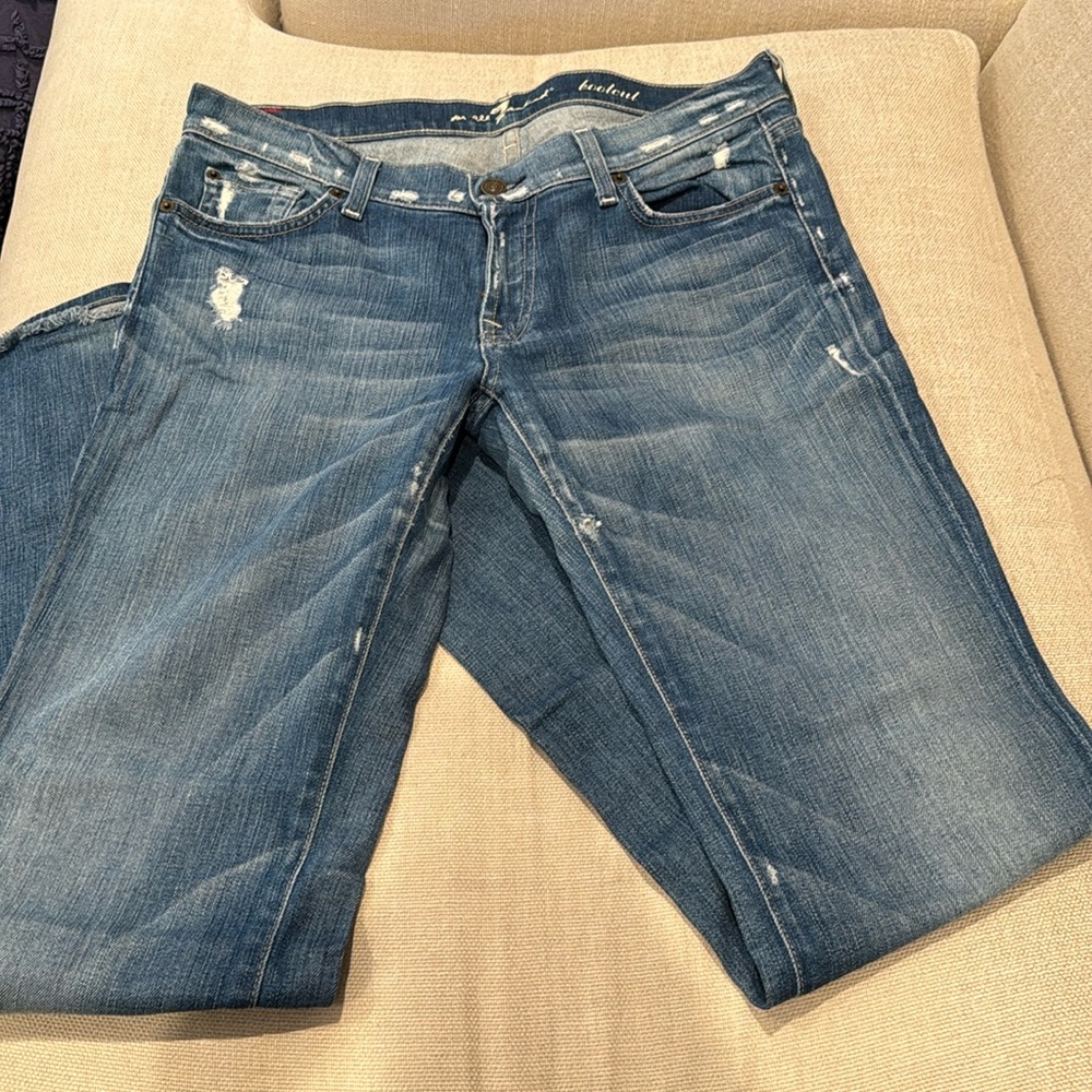 7 for all Mankind Distressed Bootcut Jeans
